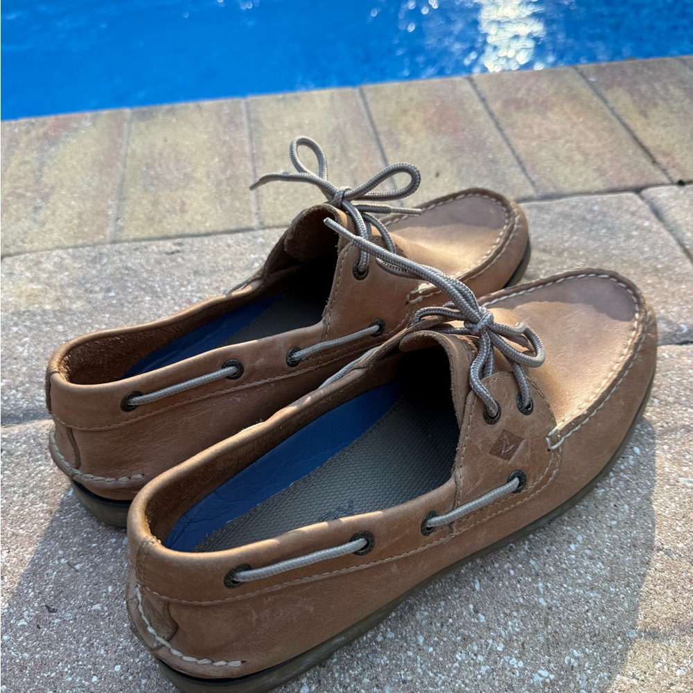 Sperry Tan Leather Boat Shoes